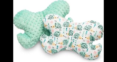Sensillo Baby Vlinderkussen Tweezijdig Babykussentje - baby kussen - Mint Velvet Egeltjes - Minky