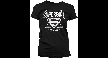 Supergirl - Stronger & Faster dames T-shirt zwart - Superhelden merchandise strips - XXL - Hybris