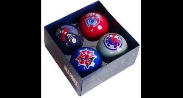 Kurt Adler – Set van 4 Spiderman Kerstballen – Onbreekbaar kunststof – Ø 8 cm