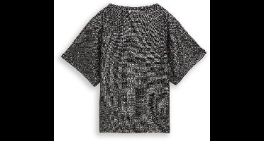Tom Tailor Denim - Glitter T-shirt met vleermuismouwen - Maat M - black glitter