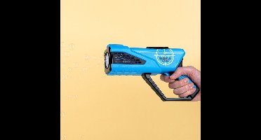 Bubble Gun met LED 25 cm - Bellenblaaspistool blauw incl. vloeistof