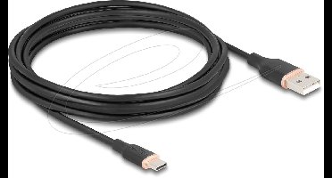 Delock USB 2.0 Cable USB Type-A male to USB Type-C™ male 4 m black Silicone