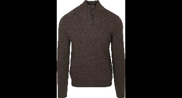 Steppin' Out Half Zip Trui Merinowol Bruin - Maat XXL - Heren - Pullovers