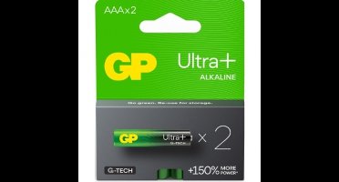 GP Ultra Plus + AAA Alkaline Batterijen 2 Stuks