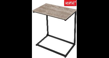 Hoppa! | Industriële Bijzettafel | Greige/Zwart | 55 x 35 x 66 cm (B x D x H)