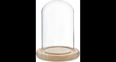 Cosy & Trendy Stolp - Glas Met Houten Basis - Ø 10 cm x 17 cm