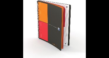 OXFORD International activebook B5 geruit 5mm 80 vel 80g soepele kunststof kaft grijs