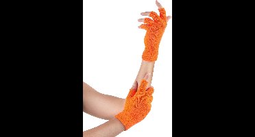 Oranje vingerloze handschoenen