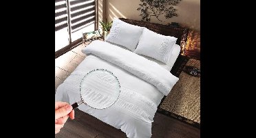 Zydante Dekbedovertrek - Hotel Home Collection - – Microlinnen – Luxe Hotel Look – Ademend en Vochtregulerend – Comfortabel Beddengoed - Plymouth - Wit / 200x140