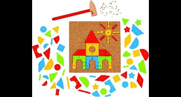 GOKI Klopspel - Hamer- En Nagelspel - 20X20X1Cm - 118 Delen - 3 Jaar