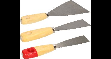 Bruder Mannesmann Plamuurmessen set 3-delig - 30 mm - 50 mm - 100 mm - staal - hout