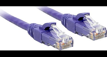 LINDY 48126 RJ45 Netwerkkabel, patchkabel CAT 6 U/UTP 7.50 m Violet Snagless 1 stuk(s)