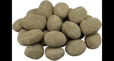 24 delige - keramiek - Keramisch- steenset - Khaki voor sfeerhaard - gashaard donker beige