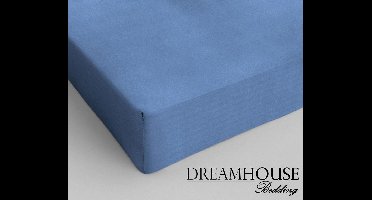 Dreamhouse Katoen Hoeslaken - 160x200 cm - Blauw - Tweepersoons