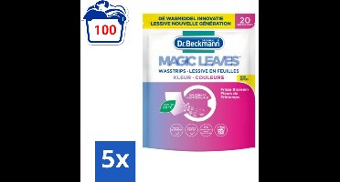 5 x Dr. Beckmann - Magic Leaves - Wasstrips - Gekleurde Was - Frisse Bloesem - 20 Wasbeurten - Wasstrips - Gekleurde Was - Frisse Geur - Milieuvriendelijk - Wasmiddel