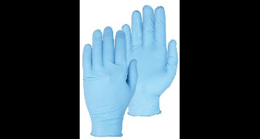 5x 100 stuks - Werkhandschoenen PSP 50-220 Allround Single Use Nitrile - poedervrij - blauw (per 5 dispenserboxen van 100 stuks) - maat 08 / M