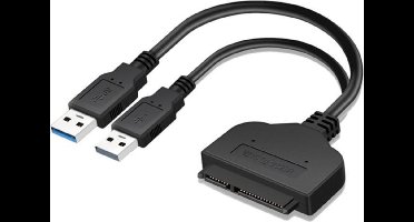 Dubbele USB 2.0 naar SATA Hard Drive Adapter Kabel voor 2-inch SATA HDD / SSD