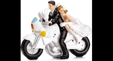 PartyDeco trouwfiguurtje/caketopper bruidspaar - bruid en bruidegom - Bruidstaart figuren - 11 cm