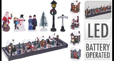 Christmas Decoration - Kerstdorp Accessoires - figuurtjes/huisjes - 14 stuks