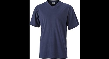 James and Nicholson Heren V Hals Tee (Marine)
