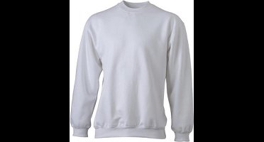 James and Nicholson Unisex Round Heavy Sweatshirt (Wit)