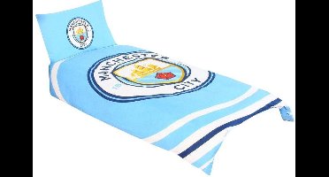 Manchester City FC Pulse Single Dekbed Set (Blauw/Wit)