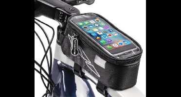 XL Touchscreen Fietsframe Tas - Grote Enkele Afneembare Frametas - Met groot touchcreen voor Smartphone / iPhone / Samsung Mobiele Telefoon Houder Afneembaar - Waterdicht - Ideaal voor MTB