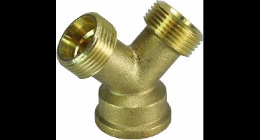 Wiesbaden Mess.Y-Stuk Connector 3/4" Bi - 2 x Buiten