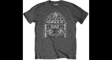 Green Day - Stained Glass Arch Heren T-shirt - 2XL - Grijs