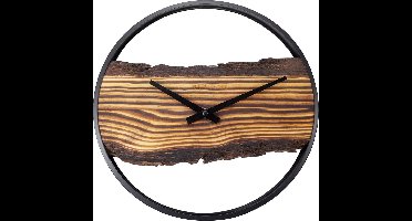 NeXtime Forest – Wandklok – 30 cm – Hout/Metaal – Bruin – Stil