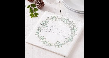 Ginger Ray - Kerst Traditioneel - Servetten Merry Christmas (16 stuks)