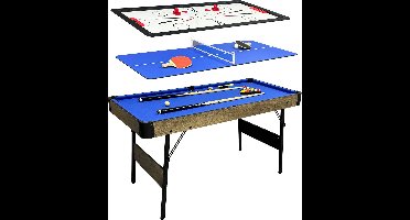 Cougar 3-in-1 Multi Speeltafel Eiken – Pooltafel, Push Hockey, Tafeltennis – Inclusief accessoires