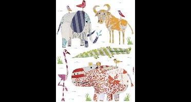 Muursticker - Afrika Dieren - Kinderkamer - Zelfklevend - Muurdecoratie - Stickers - 50 x 70 cm - Komar