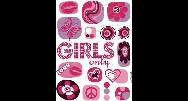 Muursticker - Girls - Roze - Meidenslaapkamer - Zelfklevend - Muurdecoratie - Stickers - 50 x 70 cm - Komar