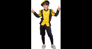 Wilbers & Wilbers - Pietenpakken - Vrolijk Pietje Geel Pietenpak Kind Kostuum - Geel - Maat 140 - Sinterklaas - Verkleedkleding