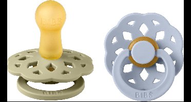 BiBS - Boheme Pacifier - Maat 2 - Fopspeen - 2 stuks - Khaki / Dusty Blue