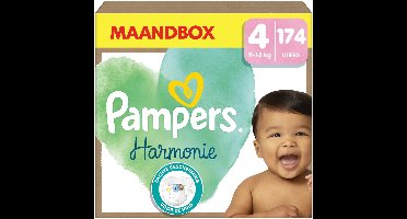 Pampers Harmonie Luiers Maat 4 - 174 Luiers - 9kg-14kg - Maandbox
