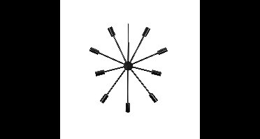 Star Trading hanglamp 'Pix' voor 9 x E14 gloeilampen, zwart metaal, stervormig, netvoeding, Ø 56cm