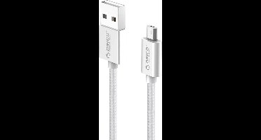 Orico USB Micro B naar USB-A kabel - USB2.0 - tot 2A / zilver - 1 meter