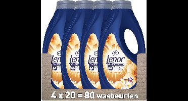 Lenor Vloeibaar Wasmiddel Amber & Orchidee - 4 x 20 Wasbeurten