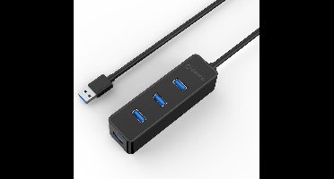 Orico - 4 poorts 5 Gbps USB 3.0 hub in strak modern design - met 30cm USB 3.0 datakabel - Zwart