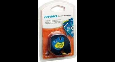 Dymo Lettertape Plastic - Zwart/Geel - 12 mm x 4m - Tape