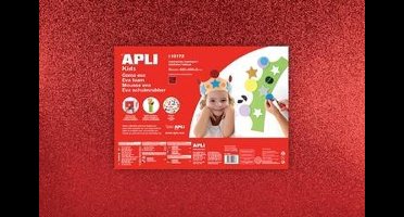Apli Kids EVA Foam vellen 60 x 40 cm Glitter metalic rood - 3 vel