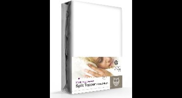 Briljant Home Molton Splittoper Hoeslaken - 140x220 - (voor topdekmatrassen met split) - Wit
