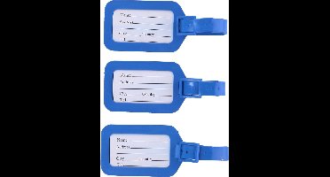 3 stuks Bagagelabel / Kofferlabel - Blauw