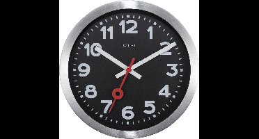 NeXtime Station – Wandklok/Tafelklok – 19 cm – Aluminium – Zwart