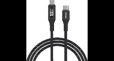 Sitecom - USB C naar USB C voedingskabel met led-scherm - 100W - Max 480 Mbps - 1,5 meter