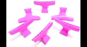 6 kappers klemmen flexibel roze