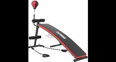 Gorilla Sports Buikspierbank - Fitnessbank - Inklapbaar - Met Boksbal & Kabels