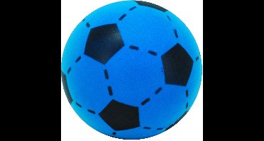 Softbal foam - voetbal print - blauw - zacht - diameter 20 cm - speelgoed ballen